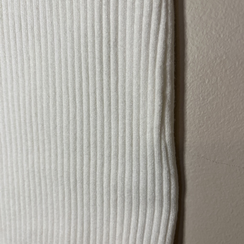 NWT Aritzia Wilfred Reso High Waisted White Ribbed Mini Skirt Minimalist Neutral - Picture 5 of 9